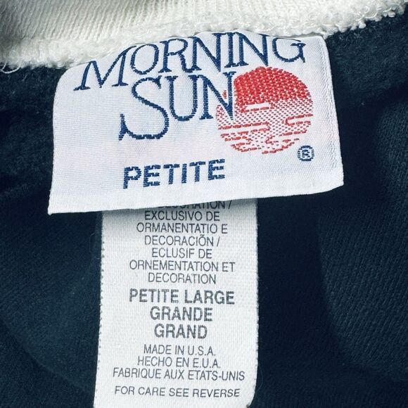 VTG Morning Sun Cat in a Mitten Birds on Clothesline Large Petite USA Grandma - Picture 6 of 6